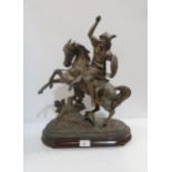 A spelter figure of a Viking on horseback Condition Report:Available upon request