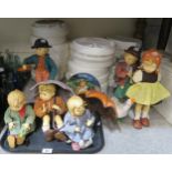 A collection of Hummel dolls including Goose Girl, Umbrella Boy and Girl and others and assorted