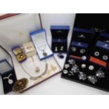 A Swarovski necklace, pendant and three pairs of earrings, together with some vintage items