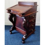 A 20th century hardwood Davenport writing desk, 86cm high x 55cm x 56cm deep Condition Report: