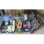 Collection of ornaments including religious themed prints and wall items, paperweights etc Condition