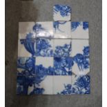 A collection of delft blue and white painted ceramic tiles (26) Condition Report:Available upon