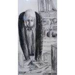 NAN BLAIR (SCOTTISH)  PORTFOLIO DAY Charcoal on paper, signed lower left, 76 x 40cm Title