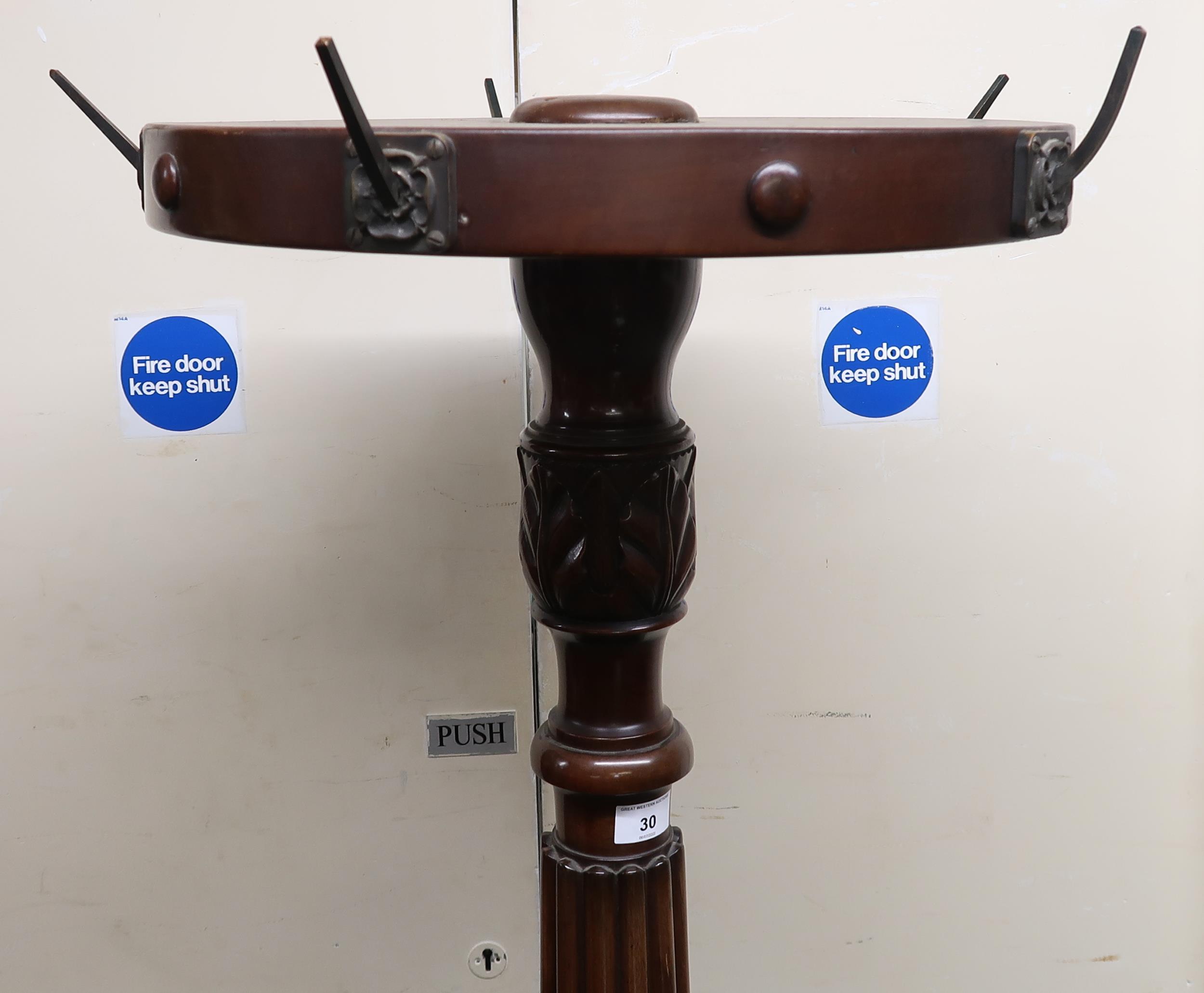 A Victorian mahogany coat stand on quatrefoil base, 185cm high Condition Report:Available upon - Image 2 of 2