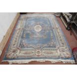 A contemporary blue ground Oriental style floral pattern rug Condition Report:Available upon