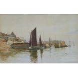 W.E.LOCKHART R.S.A Crail Harbour, signed, watercolour 35 x 52cm and another (2) Condition Report: