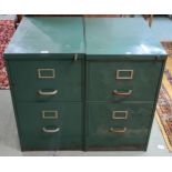 A lot of two 20th century "Art Metal London" green painted steel two drawer filing cabinets (2)