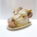 A brawn dish and cover, in the form of a bull's head Condition Report:Available upon request