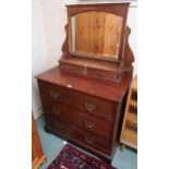 An Edwardian mahogany mirror backed dressing chest Condition Report:Available upon request