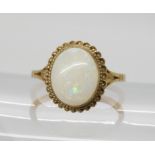 A 9ct white opal ring, size P, weight 3.3gms Condition Report:Available upon request