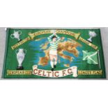A colourful vintage Celtic Football Club 1967 European Champions, League Flag, Scottish Cup,