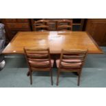 A mid 20th century teak G Plan dining table and four G Plan ladderback dining chairs (5) Condition