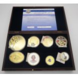 A collection of gold plated commemorative coins etc Condition Report:Available upon request