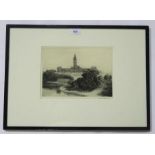GEORGE KIRK Glasgow University, signed, etching and three others including E Sharland (4)