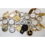 Two gold plated vintage pocket watches and a collection of modern decorative examples Condition
