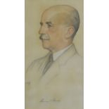 WILLIAM STRANG Portrait of Thomas E.Baird, signed, pencil and crayon, dated, 1917, 42 x 23cm
