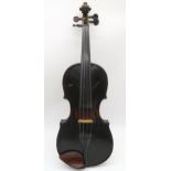 A one piece back violin bearing label to the interior Andreas Ferdinandus mayr/ hof laut und
