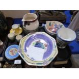 A collection of lady artist painted ceramics including Eliza Helen Watt, Tor L.J.H, P with elephant,