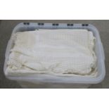 Assorted table linen including damask, embroidered, crochet etc Condition Report:Not available for