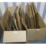 VARIOUS WORKS to include etchings, watercolours and oil paintings (2 boxes, a lot) Condition
