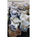 A collection of Scottish pottery jugs including Lockhart Arab, Campbellfield Pottery Prince Charlie,