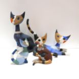 A collection of Goebel cat figures by Rosina Wachtmeister including Giovanni, Stella, Amico and