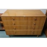 A mid 20th century teak two over three chest of drawers and a teak glazed bookcase (2) Condition