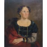 SCOTTISH SCHOOL Portrait of a lady, half length, oil on panel, 26 x 20cm Condition Report:
