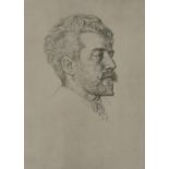 WILLIAM STRANG Portrait of William Sharp, signed, etching, 32 x 24cm Condition Report:Available upon