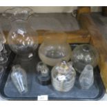 An oil lamp and assorted shades Condition Report:Not available for this lot.