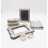 A collection of silver including a 20th century silver mounted photo frame (af), by Keyford Frames
