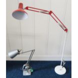 A mid 20th century Horstmann "Simplus" adjustable desk lamp and Anglepoise style desk lamp mounted