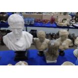 Four assorted classical busts Condition Report:Available upon request