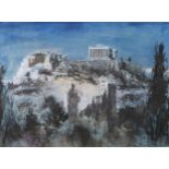 THERESA FLYNN (SCOTTISH 1923-2009)  ASPECT OF RUINS, ATHENS  Mixed media, signed lower right, 32 x