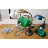 A lot of four assorted adjustable desk lamps (4) Condition Report:Available upon request
