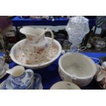 A Cauldon China washbowl, ewer and chamber pot Condition Report:Available upon request
