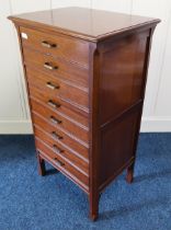A 20th century mahogany eight drawer music cabinet, 102cm high x 52cm wide 41cm deep Condition