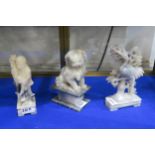 Three soapstone figures including Fo dog, stork and sage Condition Report:Available upon request