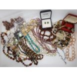 Costume millifiori rings, beads and earrings Condition Report:Not available for this lot.