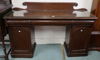 A Victorian mahogany twin pedestal sideboard, 101cm high x 152cm wide x 46cm deep Condition Report: