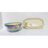 A Clarice Cliff Bizarre for Newport Rudyard pattern bowl, together with a Clarice Cliff Stroud