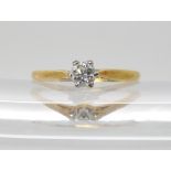 An 18ct gold classic diamond solitaire ring, set with an estimated approx 0.25cts brilliant cut