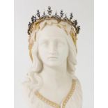 A GARRARD & CO PEARL AND DIAMOND TIARA the ultimate in metamorphic jewels, the tiara converts to a