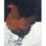 GARY ANDERSON (SCOTTISH b.1960) A LITTLE BROWN BANTAM  Mixed media on paper, signed lower right,