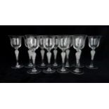 ELEVEN IGOR CARL FABERGE PAVLOVA WINE GLASSES produced by Franklin Mint, the stems in the form of