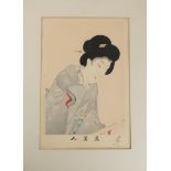 A SET OF NINE JAPANESE PRINTS each depicting a woman, 38 x 25cm (9) Condition Report:some unframed