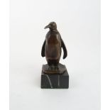 W. GEISLER, BERLIN - A BRONZE OF A PENGUIN upon marble base, 10cm high Condition Report:Available