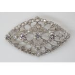 A SUBSTANTIAL DIAMOND BROOCH the 18ct white gold and platinum mount, set with old and rose cut