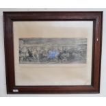 An oak framed print of Chaucers Canterbury pilgrims Condition Report:Available upon request