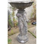 A contemporary reconstituted stone birdbath Condition Report:Available upon request